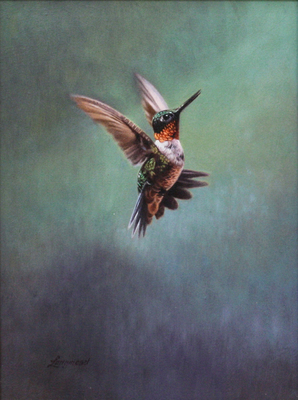 David Langmead - HUMMING - OIL ON PANEL - 13 3/8 X 10