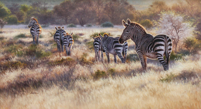 David Langmead - PROCESSION - OIL ON CANVAS - 19 5/8 X 35 3/8