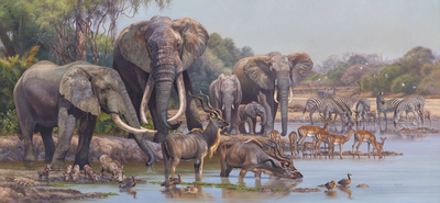 David Langmead - WATERS OF LIFE - OIL ON CANVAS - 60 X 144