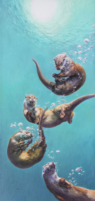 David Langmead - BRIGHT WATERS - OIL ON CANVAS - 63 X 30 1/4