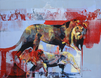 Derric van Rensburg - NIGHT STALKER - ACRYLIC ON CANVAS - 38 1/2 X 50