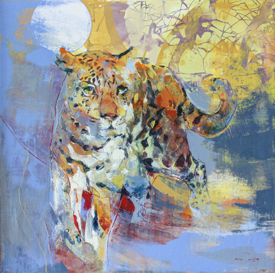 Derric van Rensburg - OUT OF THE BLUE - ACRYLIC ON CANVAS - 51 X 51
