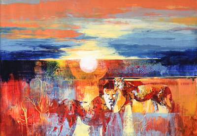 Derric van Rensburg - DUO AT DUSK - ACRYLIC ON CANVAS - 48 1/8 X 68 3/4