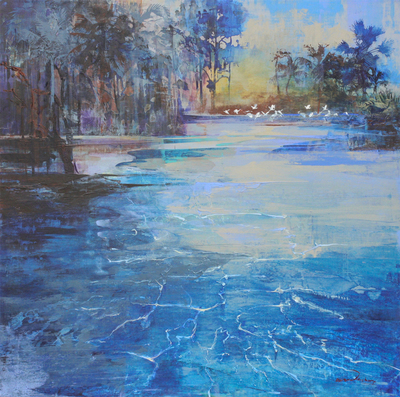 Derric van Rensburg - CRYSTAL SPRINGS - ACRYLIC ON CANVAS - 43 1/4 X 43 1/4