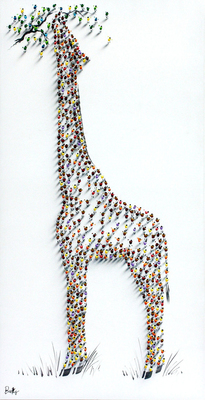 Francisco Bartus - GIRAFFE - MIXED MEDIA ON CANVAS - 55 X 27