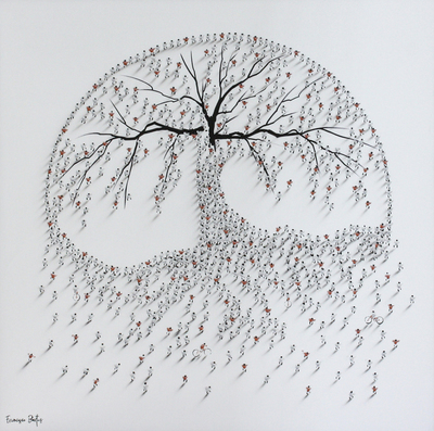 Francisco Bartus - TREE OF LIFE - MIXED MEDIA ON CANVAS - 50 X 50