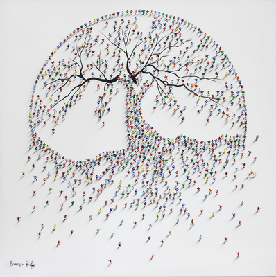 Francisco Bartus - TREE OF LIFE - MIXED MEDIA ON CANVAS - 55 X 55