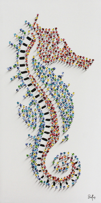 Francisco Bartus - SEAHORSE - MIXED MEDIA ON CANVAS - 47 1/4 X 23 3/4