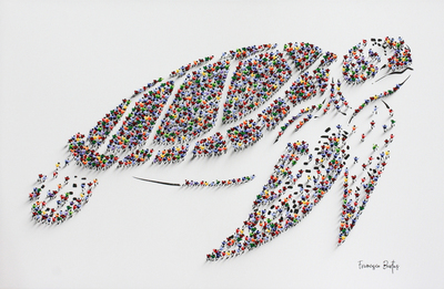 Francisco Bartus - TURTLE - MIXED MEDIA ON CANVAS - 35 X 55