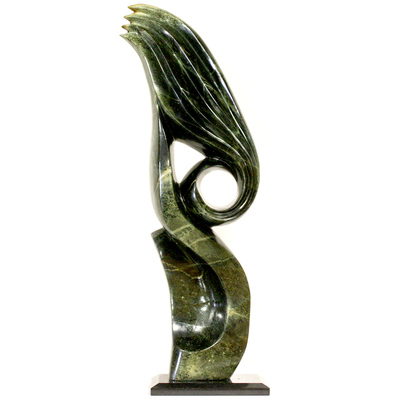 Godfrey Zonde - WINGED SPIRIT - GREEN OPAL STONE - 38 X 13 X 8