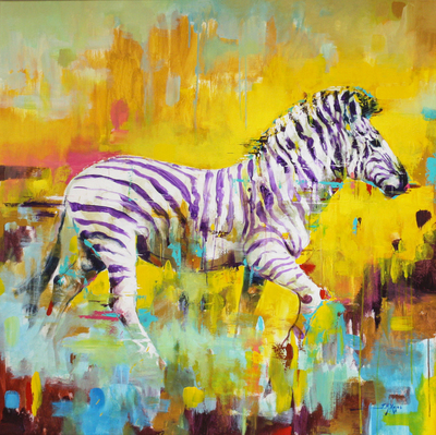 Jose Manuel Reyes - ZEBRA - ACRYLIC ON CANVAS - 51 X 51