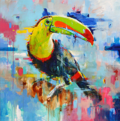 Jose Manuel Reyes - TOUCAN SPLENDOR - ACRYLIC ON CANVAS - 49 X 48