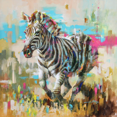 Jose Manuel Reyes - STALLION - FULL FLIGHT - ACRYLIC ON CANVAS - 47 X 47