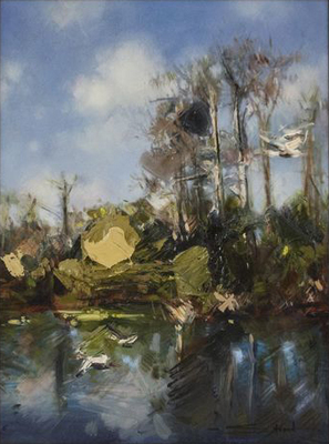 James Stroud - EVERGLADES MORNING - OIL ON PANEL - 24 X 18