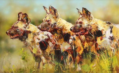 James Stroud - WILD BOYS - OIL ON PANEL - 30 X 48