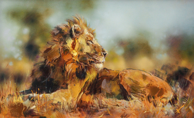 James Stroud - ROYAL PROFILE - OIL ON PANEL - 29 3/4 X 47 3/4