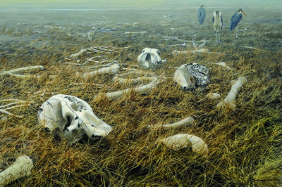 John Seerey-Lester - ELEPHANT GRAVEYARD - GICLEE - 24 X 36