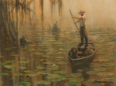 John Seerey-Lester - PUNTING WITH ASHLEY - GICLEE - 12 X 16