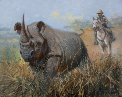 John Seerey-Lester - TR'S RHINO RUN - GICLEE - 16 X 20