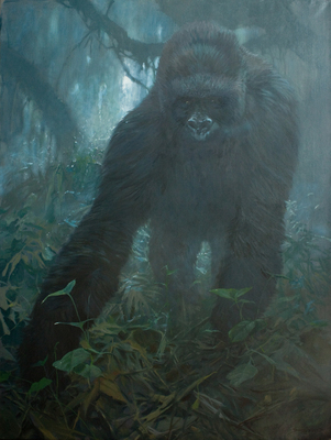 John Seerey-Lester - VIRUNGA MOON - OIL ON CANVAS - 48 X 36