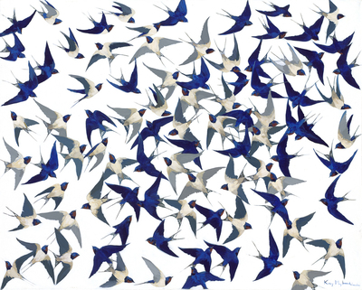 Kirsty May Hall - BARN SWALLOWS ARRIVING - GICLEE - 47 X 58