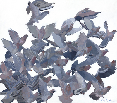 Kirsty May Hall - FLOCK OF DOVES - GICLEE - 59 X 52