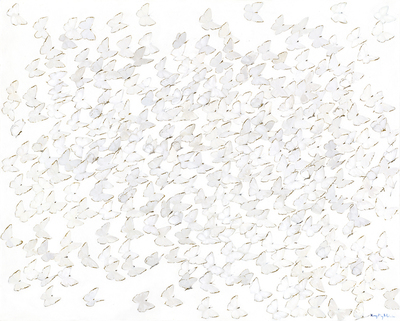 Kirsty May Hall - WHITE BUTTERFLIES - GICLEE - 47 X 58