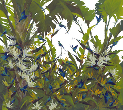 Kirsty May Hall - SUNBIRDS IN PARADISE - GICLEE - 52 3/4 X 59