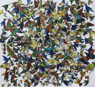 Kirsty May Hall - BIRDS - ACRYLIC ON  CANVAS - 55 X 59