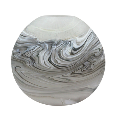 Lava Glass - EBB & FLOW - WHITE GREY - GLASS - 13 1/2 X 14 X 6 1/4