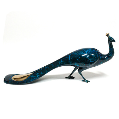 Loet Vanderveen - PEACOCK #1 (113) - BRONZE - 14 X 6.25 - Free Shipping Anywhere In The USA!<br><br>These sculptures are bronze limited editions.<br><br><a href="/[sculpture]/[available]-[patina]-[swatches]/">More than 30 patinas are available</a>. Available patinas are indicated as IN STOCK. Loet Vanderveen limited editions are always in strong demand and our stocked inventory sells quickly. Please contact the galleries for any special orders.<br><br>Allow a few weeks for your sculptures to arrive as each one is thoroughly prepared and packed in our warehouse. This includes fully customized crating and boxing for each piece. Your patience is appreciated during this process as we strive to ensure that your new artwork safely arrives.