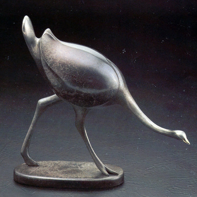 Loet Vanderveen - OSTRICH (122) - BRONZE - 12 X 5 X 11 - These sculptures are bronze limited editions.
<br>
<br><a href="/[sculpture]/[available]-[patina]-[swatches]/">More than 30 patinas are available</a>. Available patinas are indicated as IN STOCK. Loet Vanderveen limited editions are always in strong demand and our stocked inventory sells quickly. Special orders are not being taken at this time.
<br>
<br>Allow a few weeks for your sculptures to arrive as each one is thoroughly prepared and packed in our warehouse. This includes fully customized crating and boxing for each piece. Your patience is appreciated during this process as we strive to ensure that your new artwork safely arrives.
<br>
<br>Shipping and Handling TBD