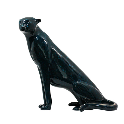 Loet Vanderveen - CHEETAH, SEATED (153) - BRONZE - 20 X 12 X 20 - These sculptures are bronze limited editions.
<br>
<br><a href="/[sculpture]/[available]-[patina]-[swatches]/">More than 30 patinas are available</a>. Available patinas are indicated as IN STOCK. Loet Vanderveen limited editions are always in strong demand and our stocked inventory sells quickly. Special orders are not being taken at this time.
<br>
<br>Allow a few weeks for your sculptures to arrive as each one is thoroughly prepared and packed in our warehouse. This includes fully customized crating and boxing for each piece. Your patience is appreciated during this process as we strive to ensure that your new artwork safely arrives.
<br>
<br>Shipping and Handling TBD