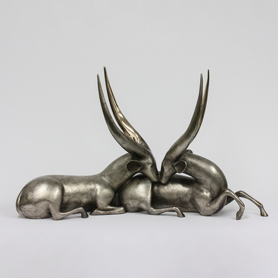 Loet Vanderveen - BUSHBUCKS (185) - BRONZE - 30 X 9 X 18 - These sculptures are bronze limited editions.
<br>
<br><a href="/[sculpture]/[available]-[patina]-[swatches]/">More than 30 patinas are available</a>. Available patinas are indicated as IN STOCK. Loet Vanderveen limited editions are always in strong demand and our stocked inventory sells quickly. Special orders are not being taken at this time.
<br>
<br>Allow a few weeks for your sculptures to arrive as each one is thoroughly prepared and packed in our warehouse. This includes fully customized crating and boxing for each piece. Your patience is appreciated during this process as we strive to ensure that your new artwork safely arrives.
<br>
<br>Shipping and Handling TBD
