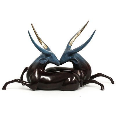 Loet Vanderveen - WATERBUCKS (186) - BRONZE - 12 X 6.5 - These sculptures are bronze limited editions.
<br>
<br><a href="/[sculpture]/[available]-[patina]-[swatches]/">More than 30 patinas are available</a>. Available patinas are indicated as IN STOCK. Loet Vanderveen limited editions are always in strong demand and our stocked inventory sells quickly. Special orders are not being taken at this time.
<br>
<br>Allow a few weeks for your sculptures to arrive as each one is thoroughly prepared and packed in our warehouse. This includes fully customized crating and boxing for each piece. Your patience is appreciated during this process as we strive to ensure that your new artwork safely arrives.
<br>
<br>Shipping and Handling TBD