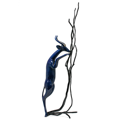 Loet Vanderveen - GERENUK & TREE (194) - BRONZE - 8 X 19 - These sculptures are bronze limited editions.
<br>
<br><a href="/[sculpture]/[available]-[patina]-[swatches]/">More than 30 patinas are available</a>. Available patinas are indicated as IN STOCK. Loet Vanderveen limited editions are always in strong demand and our stocked inventory sells quickly. Special orders are not being taken at this time.
<br>
<br>Allow a few weeks for your sculptures to arrive as each one is thoroughly prepared and packed in our warehouse. This includes fully customized crating and boxing for each piece. Your patience is appreciated during this process as we strive to ensure that your new artwork safely arrives.
<br>
<br>Shipping and Handling TBD
