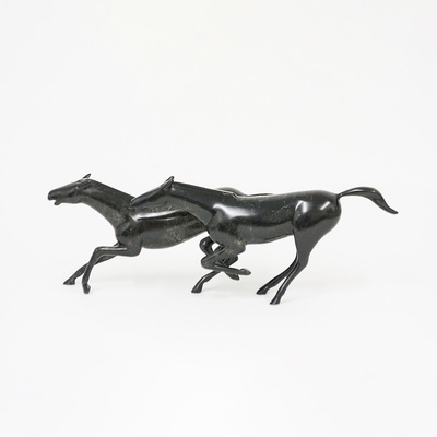 Loet Vanderveen - HORSES, RUNNING (197) - BRONZE - 13 X 4 X 5.25 - Free Shipping Anywhere In The USA!<br><br>These sculptures are bronze limited editions.<br><br><a href="/[sculpture]/[available]-[patina]-[swatches]/">More than 30 patinas are available</a>. Available patinas are indicated as IN STOCK. Loet Vanderveen limited editions are always in strong demand and our stocked inventory sells quickly. Please contact the galleries for any special orders.<br><br>Allow a few weeks for your sculptures to arrive as each one is thoroughly prepared and packed in our warehouse. This includes fully customized crating and boxing for each piece. Your patience is appreciated during this process as we strive to ensure that your new artwork safely arrives.