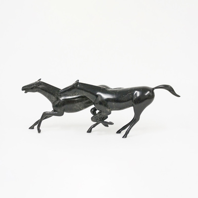 Loet Vanderveen - HORSES, RUNNING (197) - BRONZE - 13 X 4 X 5.25 - These sculptures are bronze limited editions.
<br>
<br><a href="/[sculpture]/[available]-[patina]-[swatches]/">More than 30 patinas are available</a>. Available patinas are indicated as IN STOCK. Loet Vanderveen limited editions are always in strong demand and our stocked inventory sells quickly. Special orders are not being taken at this time.
<br>
<br>Allow a few weeks for your sculptures to arrive as each one is thoroughly prepared and packed in our warehouse. This includes fully customized crating and boxing for each piece. Your patience is appreciated during this process as we strive to ensure that your new artwork safely arrives.
<br>
<br>Shipping and Handling TBD
