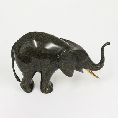 Loet Vanderveen - ELEPHANT, FEEDING (199) - BRONZE - 8 X 5 - These sculptures are bronze limited editions.
<br>
<br><a href="/[sculpture]/[available]-[patina]-[swatches]/">More than 30 patinas are available</a>. Available patinas are indicated as IN STOCK. Loet Vanderveen limited editions are always in strong demand and our stocked inventory sells quickly. Special orders are not being taken at this time.
<br>
<br>Allow a few weeks for your sculptures to arrive as each one is thoroughly prepared and packed in our warehouse. This includes fully customized crating and boxing for each piece. Your patience is appreciated during this process as we strive to ensure that your new artwork safely arrives.
<br>
<br>Shipping and Handling TBD
