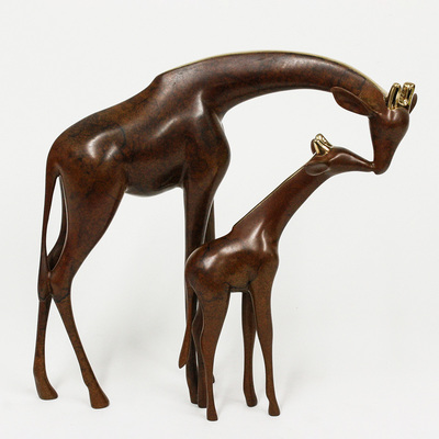 Loet Vanderveen - GIRAFFE AND BABY (300) - BRONZE - Free Shipping Anywhere In The USA!<br><br>These sculptures are bronze limited editions.<br><br><a href="/[sculpture]/[available]-[patina]-[swatches]/">More than 30 patinas are available</a>. Available patinas are indicated as IN STOCK. Loet Vanderveen limited editions are always in strong demand and our stocked inventory sells quickly. Please contact the galleries for any special orders.<br><br>Allow a few weeks for your sculptures to arrive as each one is thoroughly prepared and packed in our warehouse. This includes fully customized crating and boxing for each piece. Your patience is appreciated during this process as we strive to ensure that your new artwork safely arrives.