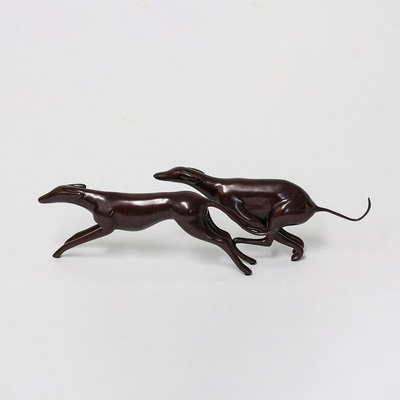 Loet Vanderveen - GREYHOUNDS, RUNNING (303) - BRONZE - 13 X 3 - These sculptures are bronze limited editions.
<br>
<br><a href="/[sculpture]/[available]-[patina]-[swatches]/">More than 30 patinas are available</a>. Available patinas are indicated as IN STOCK. Loet Vanderveen limited editions are always in strong demand and our stocked inventory sells quickly. Special orders are not being taken at this time.
<br>
<br>Allow a few weeks for your sculptures to arrive as each one is thoroughly prepared and packed in our warehouse. This includes fully customized crating and boxing for each piece. Your patience is appreciated during this process as we strive to ensure that your new artwork safely arrives.
<br>
<br>Shipping and Handling TBD