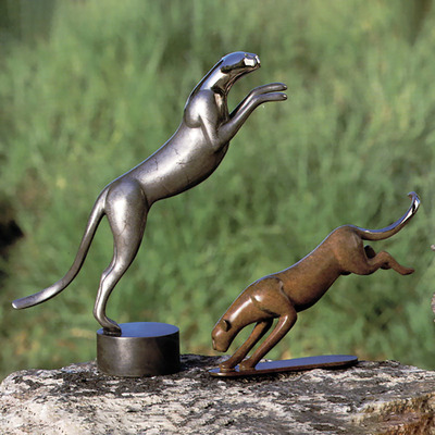 Loet Vanderveen - CHEETAH, ROYAL (307) - BRONZE - 13 X 5 X 15 - These sculptures are bronze limited editions.
<br>
<br><a href="/[sculpture]/[available]-[patina]-[swatches]/">More than 30 patinas are available</a>. Available patinas are indicated as IN STOCK. Loet Vanderveen limited editions are always in strong demand and our stocked inventory sells quickly. Special orders are not being taken at this time.
<br>
<br>Allow a few weeks for your sculptures to arrive as each one is thoroughly prepared and packed in our warehouse. This includes fully customized crating and boxing for each piece. Your patience is appreciated during this process as we strive to ensure that your new artwork safely arrives.
<br>
<br>Shipping and Handling TBD