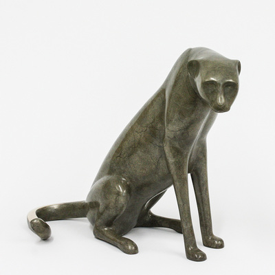 Loet Vanderveen - CHEETAH, SM SEATED #2 HEAD DOWN (310) - BRONZE - 17 X 9 X 12.5 - These sculptures are bronze limited editions.
<br>
<br><a href="/[sculpture]/[available]-[patina]-[swatches]/">More than 30 patinas are available</a>. Available patinas are indicated as IN STOCK. Loet Vanderveen limited editions are always in strong demand and our stocked inventory sells quickly. Special orders are not being taken at this time.
<br>
<br>Allow a few weeks for your sculptures to arrive as each one is thoroughly prepared and packed in our warehouse. This includes fully customized crating and boxing for each piece. Your patience is appreciated during this process as we strive to ensure that your new artwork safely arrives.
<br>
<br>Shipping and Handling TBD