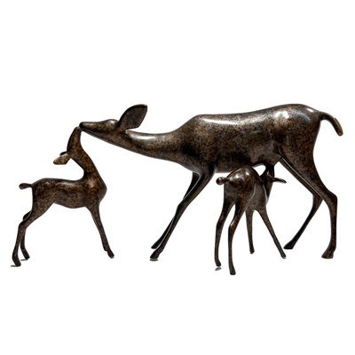 Loet Vanderveen - DOE & FAWNS (317) - BRONZE - 12 X 6 - Free Shipping Anywhere In The USA!
<br>
<br>These sculptures are bronze limited editions.
<br>
<br><a href="/[sculpture]/[available]-[patina]-[swatches]/">More than 30 patinas are available</a>. Available patinas are indicated as IN STOCK. Loet Vanderveen limited editions are always in strong demand and our stocked inventory sells quickly. Special orders are not being taken at this time.
<br>
<br>Allow a few weeks for your sculptures to arrive as each one is thoroughly prepared and packed in our warehouse. This includes fully customized crating and boxing for each piece. Your patience is appreciated during this process as we strive to ensure that your new artwork safely arrives.