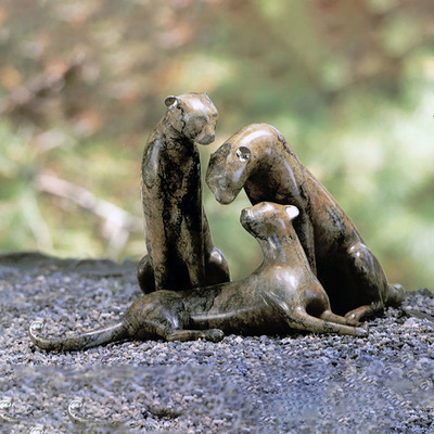 Loet Vanderveen - CHEETAH FAMILY (345) - BRONZE - 23 X 19.5 X 14.5 - Free Shipping Anywhere In The USA!<br><br>These sculptures are bronze limited editions.<br><br><a href="/[sculpture]/[available]-[patina]-[swatches]/">More than 30 patinas are available</a>. Available patinas are indicated as IN STOCK. Loet Vanderveen limited editions are always in strong demand and our stocked inventory sells quickly. Please contact the galleries for any special orders.<br><br>Allow a few weeks for your sculptures to arrive as each one is thoroughly prepared and packed in our warehouse. This includes fully customized crating and boxing for each piece. Your patience is appreciated during this process as we strive to ensure that your new artwork safely arrives.