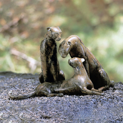 Loet Vanderveen - CHEETAH FAMILY (345) - BRONZE - 23 X 19.5 X 14.5 - These sculptures are bronze limited editions.
<br>
<br><a href="/[sculpture]/[available]-[patina]-[swatches]/">More than 30 patinas are available</a>. Available patinas are indicated as IN STOCK. Loet Vanderveen limited editions are always in strong demand and our stocked inventory sells quickly. Special orders are not being taken at this time.
<br>
<br>Allow a few weeks for your sculptures to arrive as each one is thoroughly prepared and packed in our warehouse. This includes fully customized crating and boxing for each piece. Your patience is appreciated during this process as we strive to ensure that your new artwork safely arrives.
<br>
<br>Shipping and Handling TBD