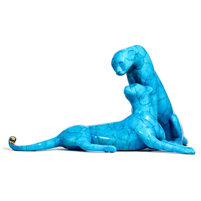 Loet Vanderveen - CHEETAH COUPLE (350) - BRONZE - 20.5 X 18 X 12.5 - These sculptures are bronze limited editions.
<br>
<br><a href="/[sculpture]/[available]-[patina]-[swatches]/">More than 30 patinas are available</a>. Available patinas are indicated as IN STOCK. Loet Vanderveen limited editions are always in strong demand and our stocked inventory sells quickly. Special orders are not being taken at this time.
<br>
<br>Allow a few weeks for your sculptures to arrive as each one is thoroughly prepared and packed in our warehouse. This includes fully customized crating and boxing for each piece. Your patience is appreciated during this process as we strive to ensure that your new artwork safely arrives.
<br>
<br>Shipping and Handling TBD