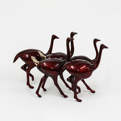 Loet Vanderveen - OSTRICHES RUNNING, SM. X5  (353) - BRONZE - 10 X 11 X 8 - These sculptures are bronze limited editions.
<br>
<br><a href="/[sculpture]/[available]-[patina]-[swatches]/">More than 30 patinas are available</a>. Available patinas are indicated as IN STOCK. Loet Vanderveen limited editions are always in strong demand and our stocked inventory sells quickly. Special orders are not being taken at this time.
<br>
<br>Allow a few weeks for your sculptures to arrive as each one is thoroughly prepared and packed in our warehouse. This includes fully customized crating and boxing for each piece. Your patience is appreciated during this process as we strive to ensure that your new artwork safely arrives.
<br>
<br>Shipping and Handling TBD
