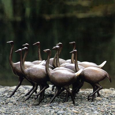 Loet Vanderveen - OSTRICHES, RUNNING LARGE (X12) (354) - BRONZE - 18 X 12 X 8 - These sculptures are bronze limited editions.
<br>
<br><a href="/[sculpture]/[available]-[patina]-[swatches]/">More than 30 patinas are available</a>. Available patinas are indicated as IN STOCK. Loet Vanderveen limited editions are always in strong demand and our stocked inventory sells quickly. Special orders are not being taken at this time.
<br>
<br>Allow a few weeks for your sculptures to arrive as each one is thoroughly prepared and packed in our warehouse. This includes fully customized crating and boxing for each piece. Your patience is appreciated during this process as we strive to ensure that your new artwork safely arrives.
<br>
<br>Shipping and Handling TBD