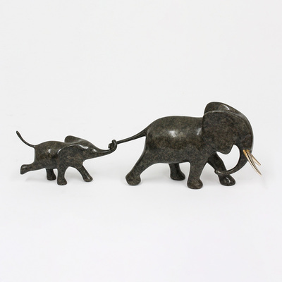 Loet Vanderveen - ELEPHANT & BABY RUNNING (357) - BRONZE - Free Shipping Anywhere In The USA!<br><br>These sculptures are bronze limited editions.<br><br><a href="/[sculpture]/[available]-[patina]-[swatches]/">More than 30 patinas are available</a>. Available patinas are indicated as IN STOCK. Loet Vanderveen limited editions are always in strong demand and our stocked inventory sells quickly. Please contact the galleries for any special orders.<br><br>Allow a few weeks for your sculptures to arrive as each one is thoroughly prepared and packed in our warehouse. This includes fully customized crating and boxing for each piece. Your patience is appreciated during this process as we strive to ensure that your new artwork safely arrives.